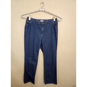 Woman Within Women's Blue High Rise 100% Cotton Straight Leg Denim Jeans Size 18